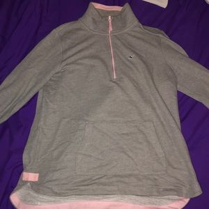 Vineyard vines gray 1:4 zip sweatshirt